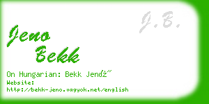 jeno bekk business card